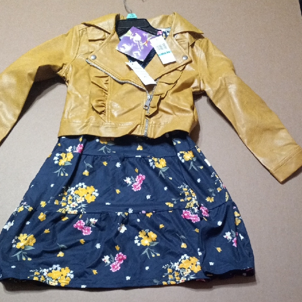 Blueberi Boulevard Mustard Jacket with Floral Dress